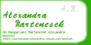 alexandra martencsek business card